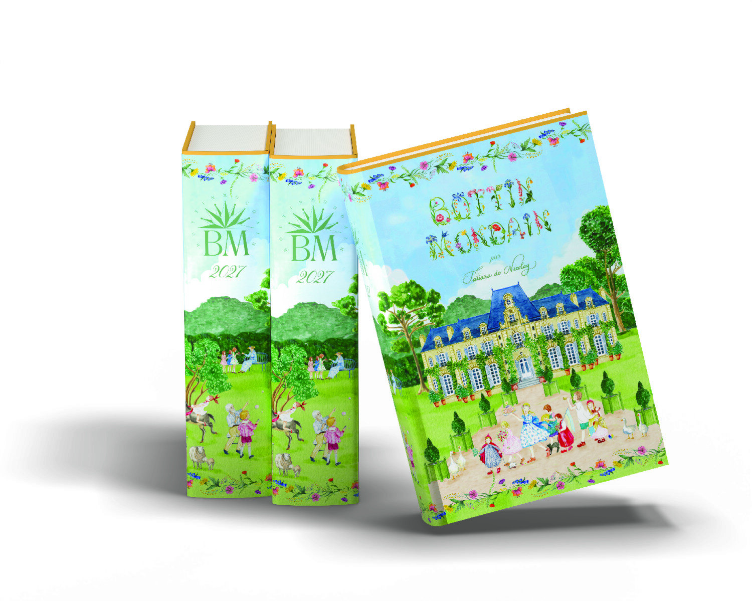 Mockups 3D de livre — annuaire relié